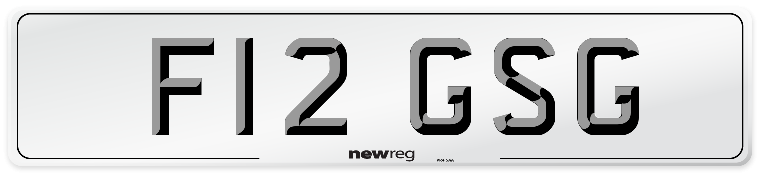 F12 GSG Number Plate from New Reg